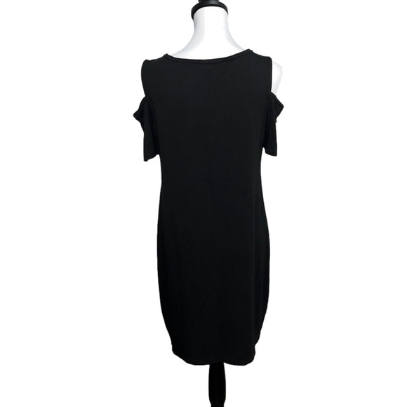WHBM Cold Shoulder Black Cotton Dress M - Picture 3 of 6